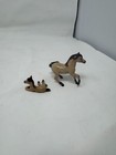Vintage Miniature Porcelain Horse Foal Set - Glossy Brown   Black Collectibles