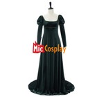 Women Medieval Renaissance Dress Court Style Low Neck  Velvet Long Dress Gown