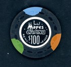 Scarce  100 Mapes Hotel Reno   Nevada Casino Chip