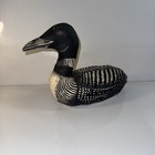 Loon Stuffed Duck Plush Bird Fabric Decoy Decor White Black Vintage Collectible