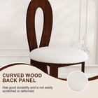 Dining Chairs Set Of 2  Key-design Home Chairs  Pure White Teddy Velvet Solid Wo