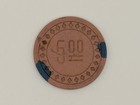 Monte Carlo Club  downtown Lv   Rare  5 Casino Chip  Used  Fair Condition