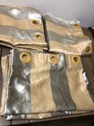 Luxury Grommet Curtain Panels 3pc Gold Gray Stripes 70x88  Jacquard Gorgeous