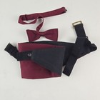 L m Fashions Solid Burgundy Cummerbund   Bow Tie Set One Size 28-48