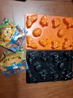 Set Of 2 Halloween Jello Jiggler Molds Cat Bat Witch Ghost Pumpkin