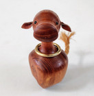 Vintage Mid Century Danish Modern Teak Wood Cow Paperweight Sculpture Denmark