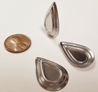 12 Vintage Steel Raised Step Deco Drop 28mm Silver Stamping Setting Findings N93