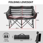 Oversized Camping Chair Double Folding Chair Heavy Duty 2 Person Loveseat Camp