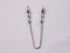 Antique Hand-made Sterling Silver Leaf-shaped Twisted Sugar Tongs 13 3g