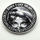 Tails I Get Head   heads I Get Tail Sexy Lady Flip Coin Challenge Novelty Token
