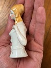 Antique Germany Porcelain 3 5 8  Half Doll   Pin Cushion Torso Top Doll 7942