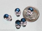 5 Pc  Miniature Dollhouse Tiny Flatbacks Crystal Halloween Skull Supplies 11x7mm