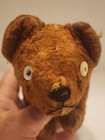 Antique Stuffed Bear 7    Mohair Hard Filling 1920s-1930s Button Eyes No Markings