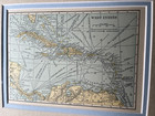 1927 West Indies Map Framed dbl Mat Fm 1927 World Atlas See Description