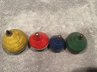Vintage Wood Spinning Tops Lot Of 4