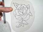 Vtg 1960s 70s Tattoo Flash Acetate Stencil Single Rose Rs6
