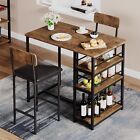 Dining Table Set With 2 Hight Chairs Bar Stools Dinette For Small Space Kitchen