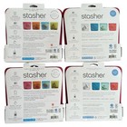 4-piece Set Stasher Raspberry Reusable Food  Sandwhich Storage Bags  7 5 x7 x1 