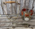 1950   s Jennette Glass Ice Bucket   Caddy-drink Recipe Graphics Mcm Vintage