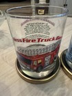 Vintage Hess Fire Truck hess Trailer And Racer Glasses 1996