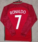 Portugal Euro 2016 Ronaldo 7 Retro Soccer Jersey Cr7 Long Sleeve Medium Size M