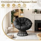 360   Ergonomic Swivel Wicker Papasan Chair With Thick Tufted Cushions For Garden
