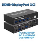 4k 60hz Dual Monitor Hdmi displayport 2x2 Kvm Switch Usb 3 0 Extended Display