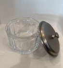Vintage Vanity Depression Powder Glass Jar With Chrome Lid Candy Dish