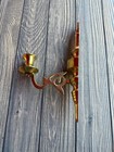 Vintage Brass Wall Candle Holders Set Of 2 With Ornate Design 9  Tall 5 5  Deep