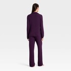 Women s Cloud Knit Modal Long Sleeve Notch Collar Top And Pants Pajama