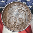 1876-cc Seated Liberty Twenty Cent Piece Silver Plated Novelty Coin Modern Restr
