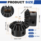 2pcs Tapered Bevel Gear Set  1 5 M 1 1  18t 18t  Bevel Gears  8mm Shaft Hole 