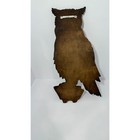 Vintage 1970   s Hand Carved Wooden Owl Figure Plaque Wall Hanging Boho Decorative