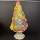 Vtg 1973s Ceramic Fruit Topiary Tree Decor Grapes Apple Pear   Peaches Signed 