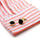 Pair Men Cufflinks Black Casual Shirt Wedding Party Cuff Links Gift For Men Gold