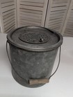 Vintage Galvanized Metal Minnow Bucket Air Breather Bait Can