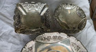Vtg Davco Silver Plated Lot Of 3 Footed Ornate Floral  Candy Bowls  6 3 4   4 