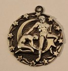 Vintage Sterling Silver Gemini Astrological Sign Zodiac Pendant Nice By Bell
