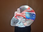 Vintage Resin Skull W  American Flag Inside Patriotic Usa Decor Display