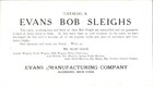 Catalog Of Bob Sleighs  The Evans Manufacturing  Co  Hammond  Ny  1890