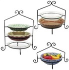 3 Wrought Iron Pie Stands Lot Single Double   Triple Metal Rack Set Amish Usa