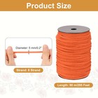 Macrame Cord 5mm X 295 Ft Handmade Natural Cotton Rope 8 Strand Orange