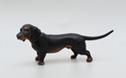 Gorgeous Antique Austrian Vienna Cold Painted Bronze Figure Of Dachshund Dog