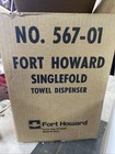 Fort Howard 567-01 Singlefold Towel Dispenser W  Mounting Hardware key 56701 New