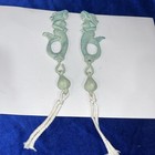 2 Coastal Aqua Blue Green Mermaid Beach Nautical Decor Cast Iron