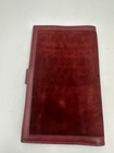 Mark Cross Vintage Burgundy Velvet Leather Passport Breast Pocket Wallet Italy
