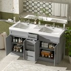 59 3  Double Sink Bathroom Vanity With Smc Top  Modern Gray Painted Mdf Cabinet