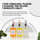 Oil And Vinegar Dispenser With Metal Pour Spout  Weighted Pourer  Glass Bottle D