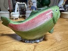 Vintage Ceramic Rainbow Trout Bait Fund Piggy Bank