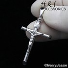 925 Sterling Silver Simple Plain Jesus Christ Cross Crucifix Charm Pendant sp213
